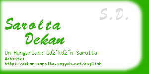 sarolta dekan business card